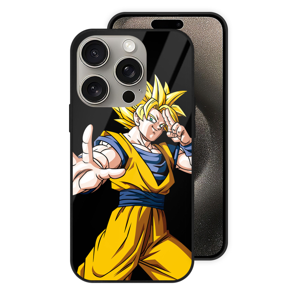 （画像用） ドラゴンボール 孫悟空（そん ごくう）Son Goku カカロット DRAGON BALL Kakarotto 【iPhone15Pro対応】スマホケース 耐衝撃＆黄変防止 背面ガラス