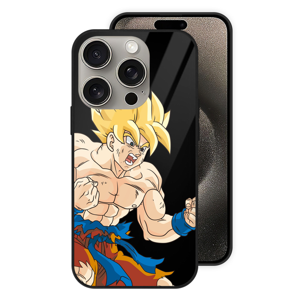 （画像用） ドラゴンボール 孫悟空（そん ごくう）Son Goku カカロット DRAGON BALL Kakarotto 【iPhone15Pro対応】スマホケース 耐衝撃＆黄変防止 背面ガラス