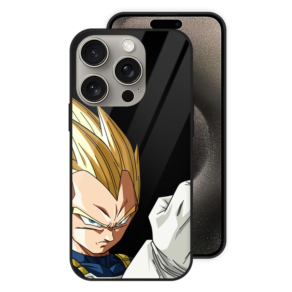 （画像用） ドラゴンボール ベジータ四世（Bejīta Yonsei）DRAGON BALL Vegeta IV 【iPhone15Pro対応】スマホケース 耐衝撃＆黄変防止 背面ガラス