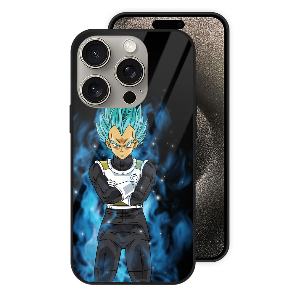 （画像用） ドラゴンボール ベジータ四世（Bejīta Yonsei）DRAGON BALL Vegeta IV 【iPhone15Pro対応】スマホケース 耐衝撃＆黄変防止 背面ガラス