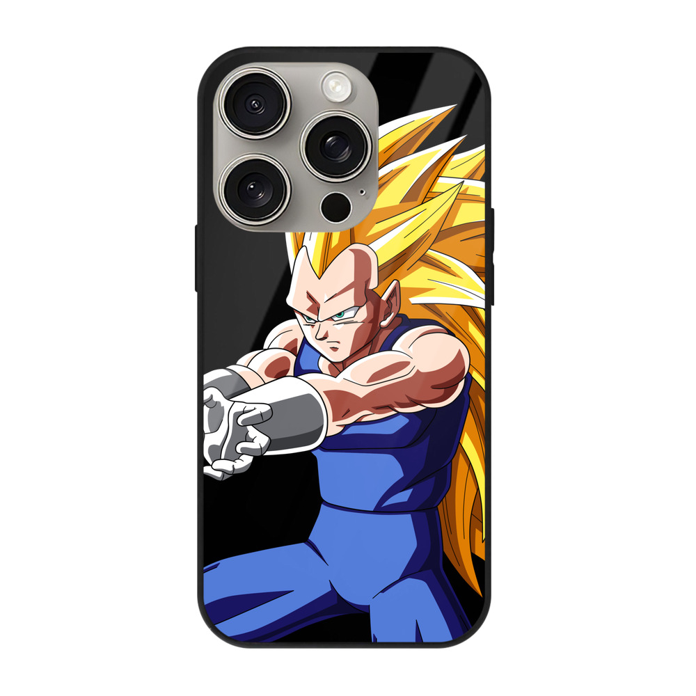 （画像用） ドラゴンボール ベジータ四世（Bejīta Yonsei）DRAGON BALL Vegeta IV 【iPhone15Pro対応】スマホケース 耐衝撃＆黄変防止 背面ガラス