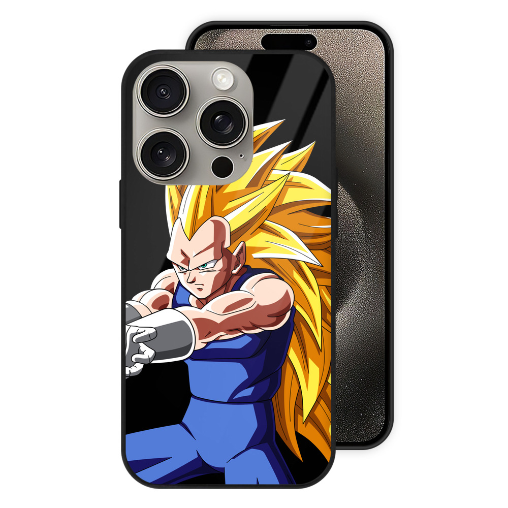 （画像用） ドラゴンボール ベジータ四世（Bejīta Yonsei）DRAGON BALL Vegeta IV 【iPhone15Pro対応】スマホケース 耐衝撃＆黄変防止 背面ガラス