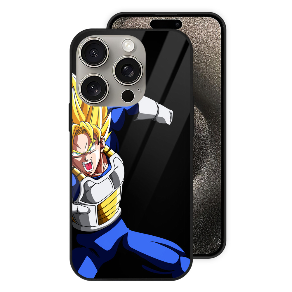 （画像用） ドラゴンボール ベジータ四世（Bejīta Yonsei）DRAGON BALL Vegeta IV 【iPhone15Pro対応】スマホケース 耐衝撃＆黄変防止 背面ガラス