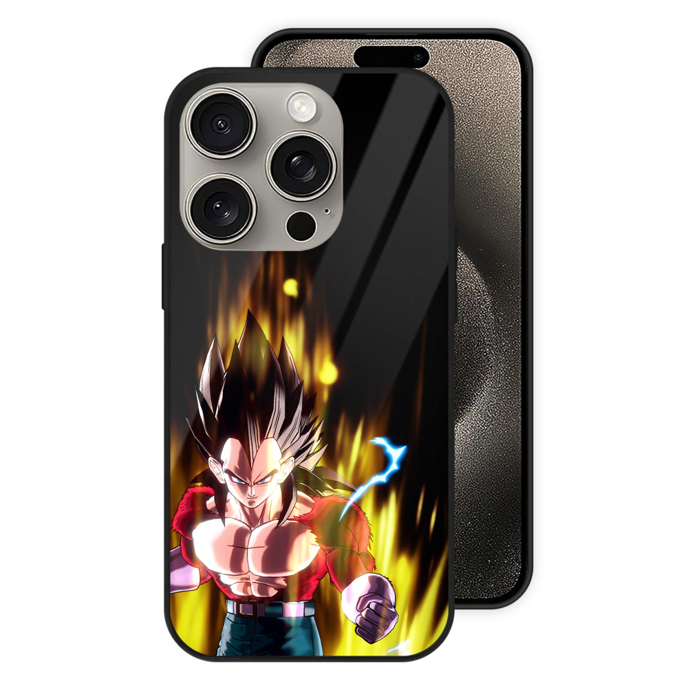 （画像用） ドラゴンボール ベジータ四世（Bejīta Yonsei）DRAGON BALL Vegeta IV 【iPhone15Pro対応】スマホケース 耐衝撃＆黄変防止 背面ガラス
