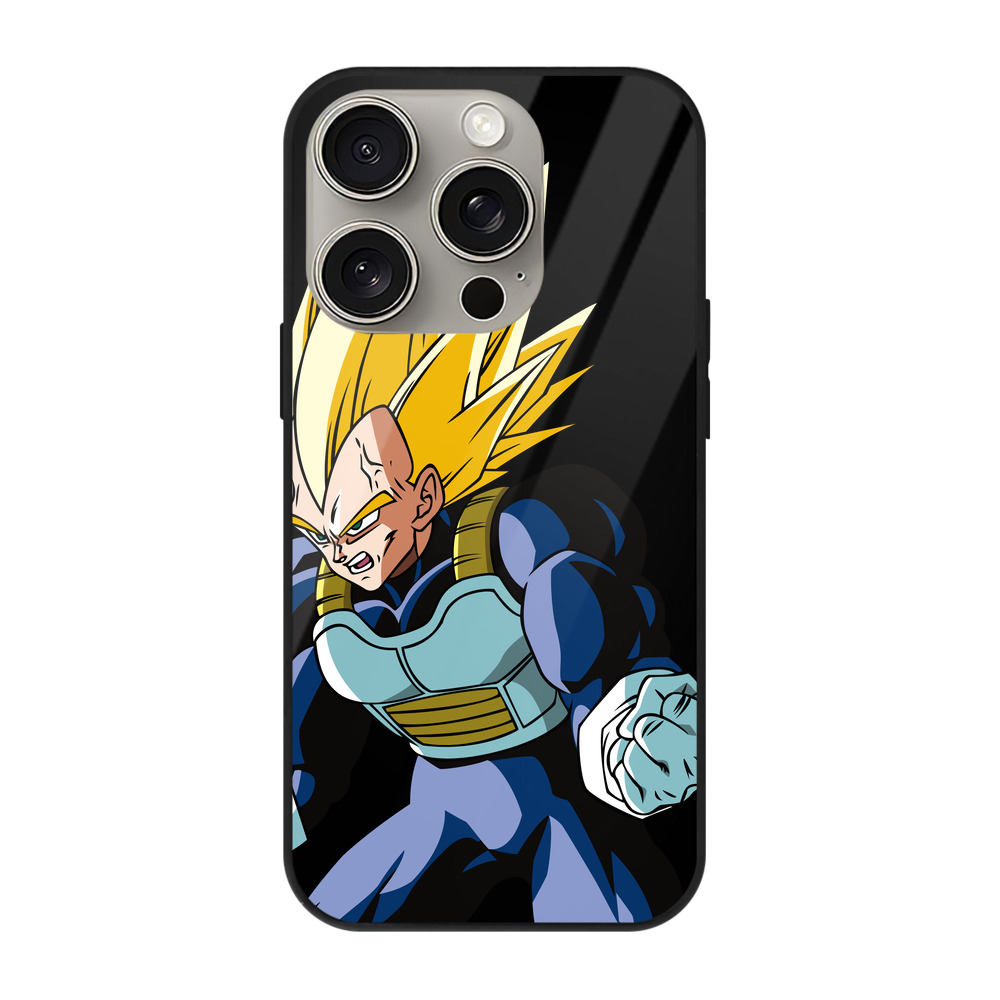 （画像用） ドラゴンボール ベジータ四世（Bejīta Yonsei）DRAGON BALL Vegeta IV 【iPhone15Pro対応】スマホケース 耐衝撃＆黄変防止 背面ガラス