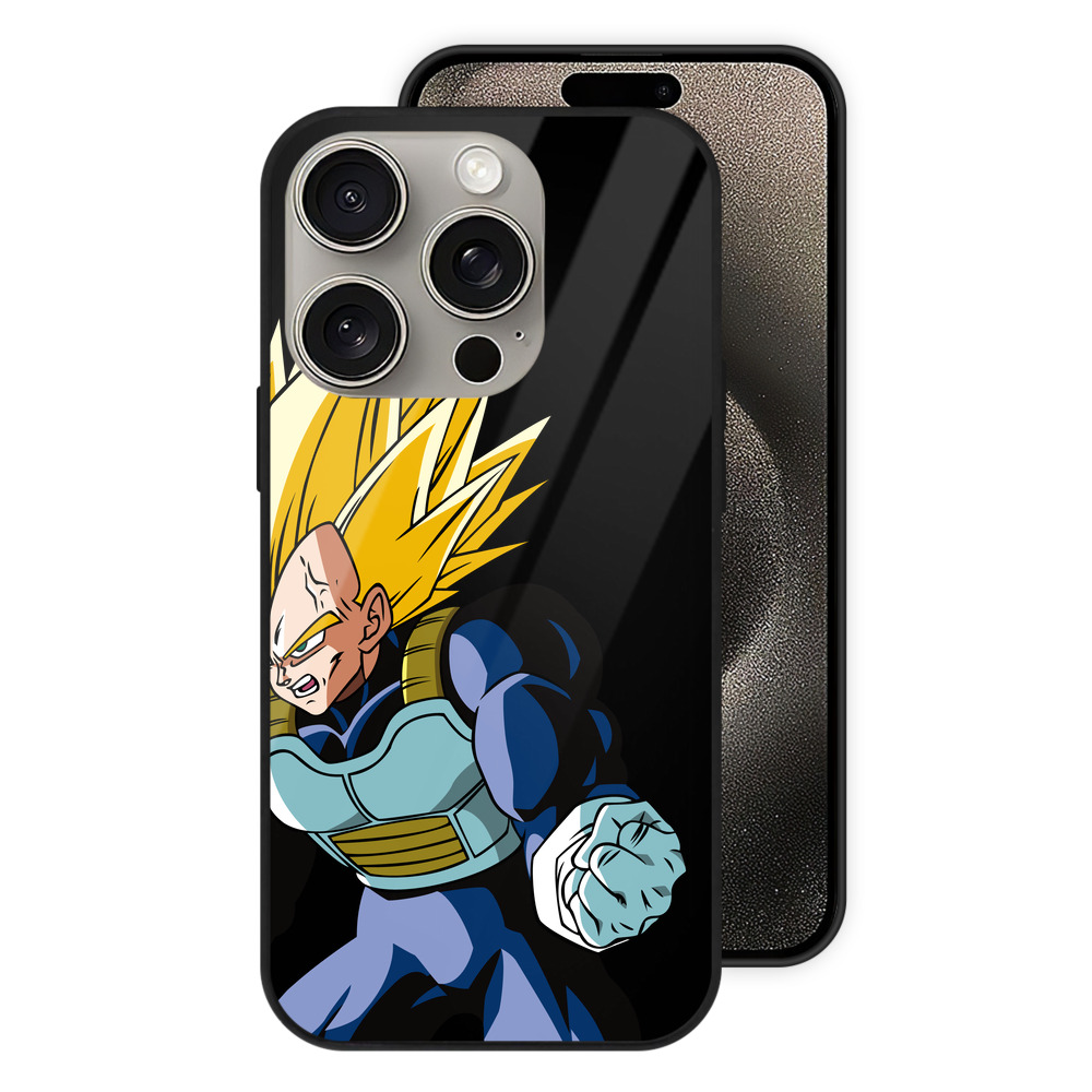 （画像用） ドラゴンボール ベジータ四世（Bejīta Yonsei）DRAGON BALL Vegeta IV 【iPhone15Pro対応】スマホケース 耐衝撃＆黄変防止 背面ガラス