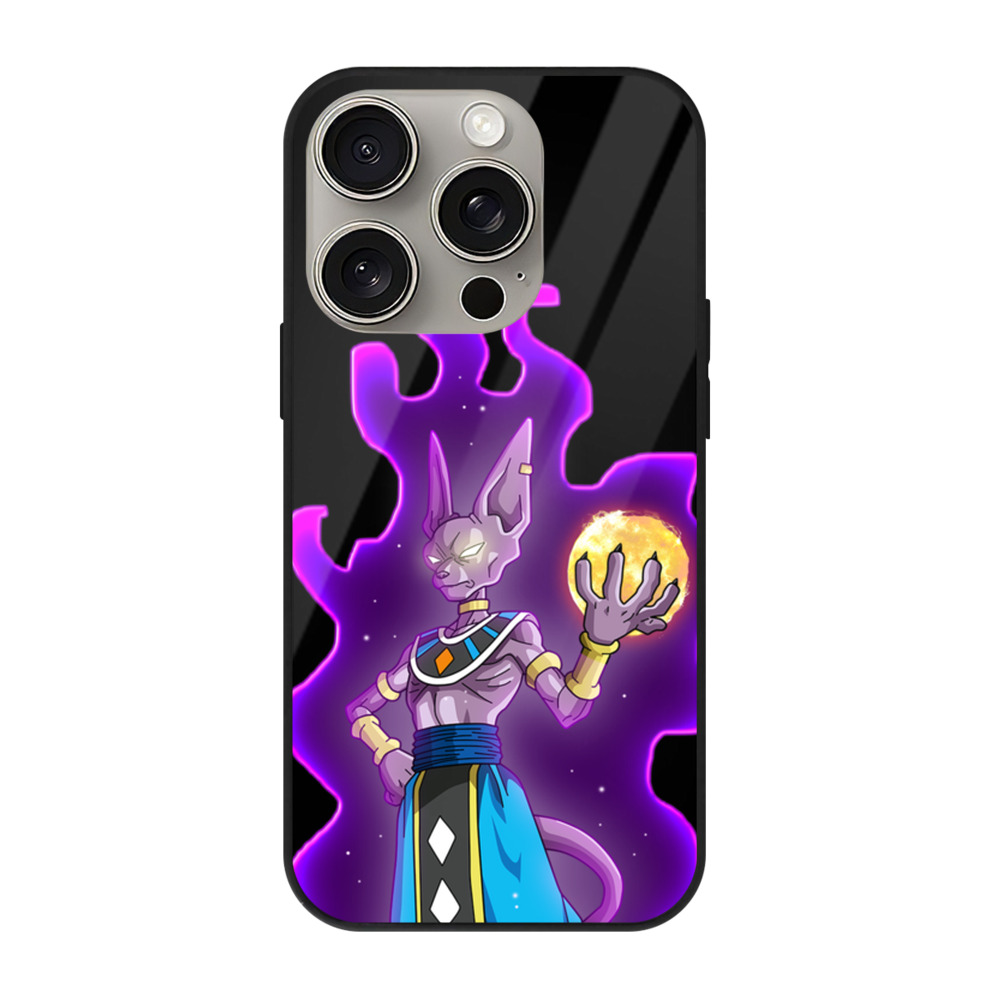 （画像用） ドラゴンボール ビルス 破壊神ビルス DRAGON BALL Beerus Birusu 【iPhone15Pro対応】スマホケース 耐衝撃＆黄変防止 背面ガラス