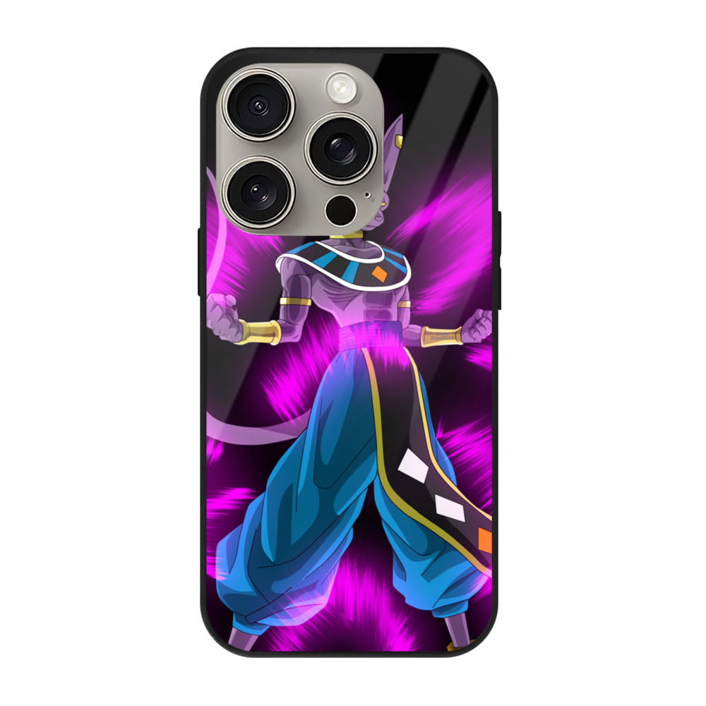 （画像用） ドラゴンボール ビルス 破壊神ビルス DRAGON BALL Beerus Birusu 【iPhone15Pro対応】スマホケース 耐衝撃＆黄変防止 背面ガラス