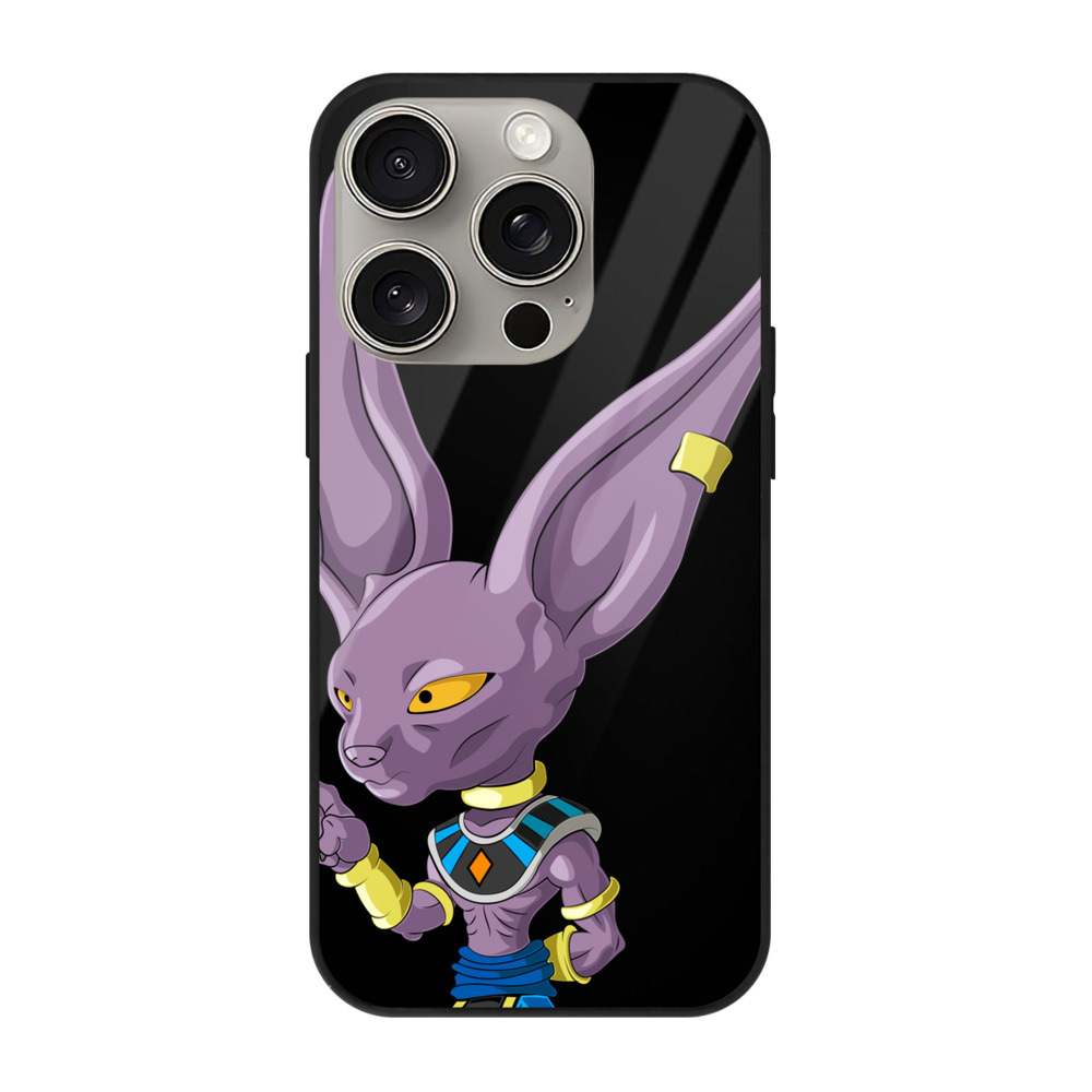 （画像用） ドラゴンボール ビルス 破壊神ビルス DRAGON BALL Beerus Birusu 【iPhone15Pro対応】スマホケース 耐衝撃＆黄変防止 背面ガラス