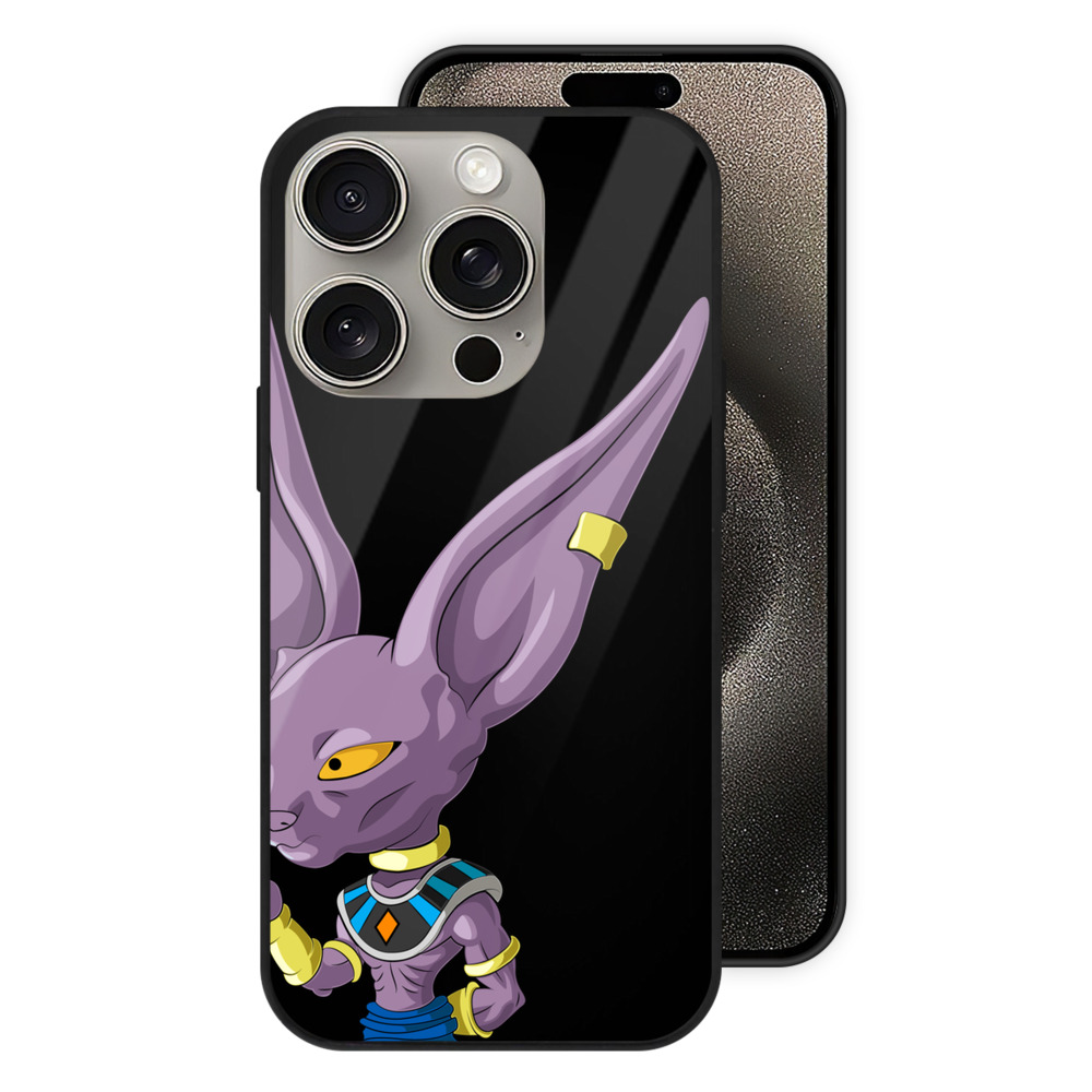 （画像用） ドラゴンボール ビルス 破壊神ビルス DRAGON BALL Beerus Birusu 【iPhone15Pro対応】スマホケース 耐衝撃＆黄変防止 背面ガラス