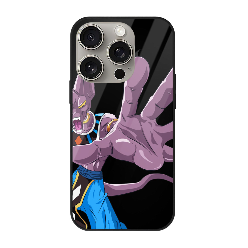 （画像用） ドラゴンボール ビルス 破壊神ビルス DRAGON BALL Beerus Birusu 【iPhone15Pro対応】スマホケース 耐衝撃＆黄変防止 背面ガラス