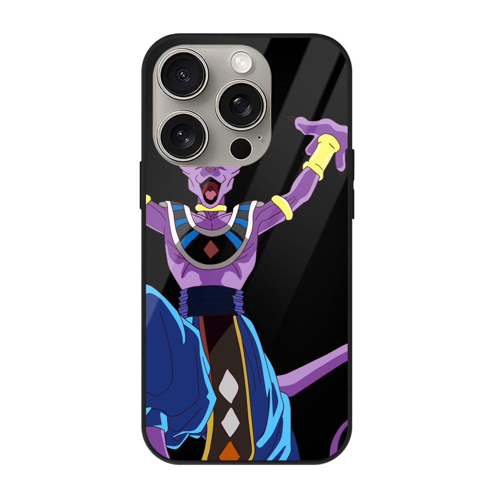 （画像用） ドラゴンボール ビルス 破壊神ビルス DRAGON BALL Beerus Birusu 【iPhone15Pro対応】スマホケース 耐衝撃＆黄変防止 背面ガラス