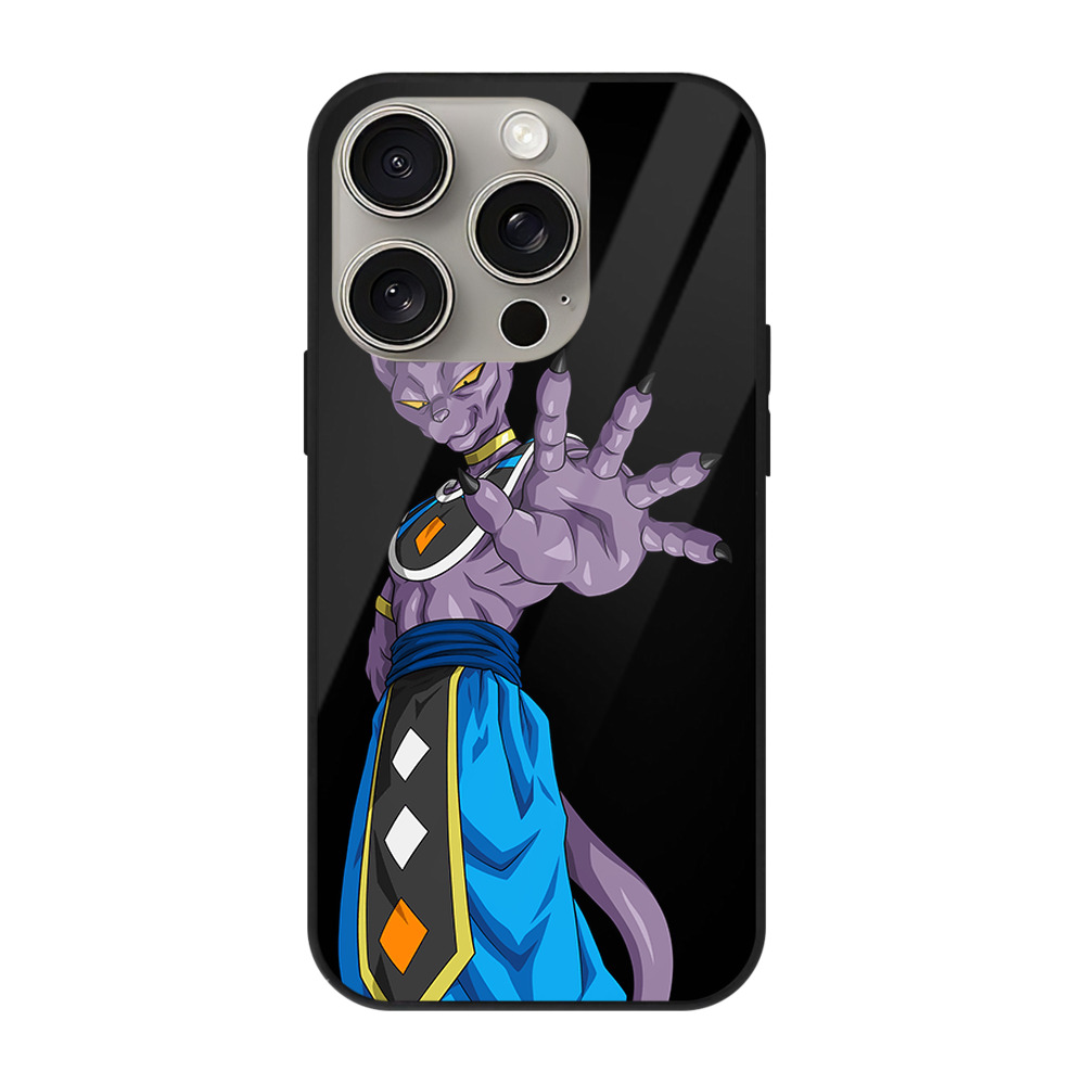 （画像用） ドラゴンボール ビルス 破壊神ビルス DRAGON BALL Beerus Birusu 【iPhone15Pro対応】スマホケース 耐衝撃＆黄変防止 背面ガラス