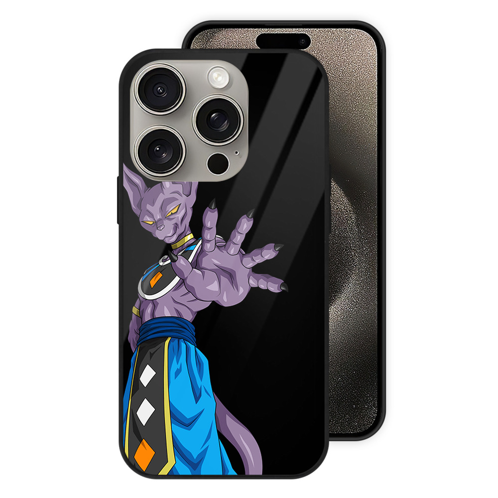 （画像用） ドラゴンボール ビルス 破壊神ビルス DRAGON BALL Beerus Birusu 【iPhone15Pro対応】スマホケース 耐衝撃＆黄変防止 背面ガラス
