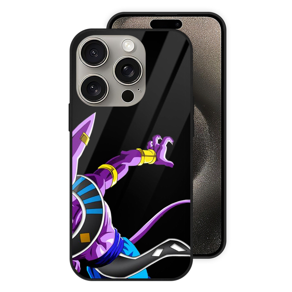 （画像用） ドラゴンボール ビルス 破壊神ビルス DRAGON BALL Beerus Birusu 【iPhone15Pro対応】スマホケース 耐衝撃＆黄変防止 背面ガラス