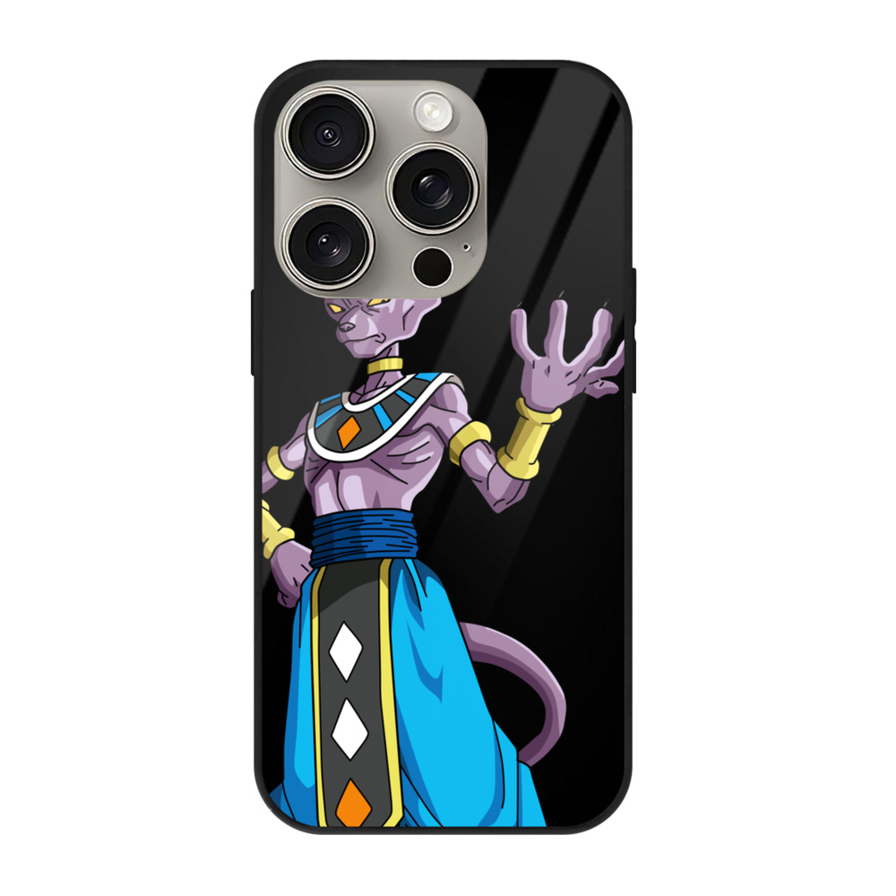 （画像用） ドラゴンボール ビルス 破壊神ビルス DRAGON BALL Beerus Birusu 【iPhone15Pro対応】スマホケース 耐衝撃＆黄変防止 背面ガラス