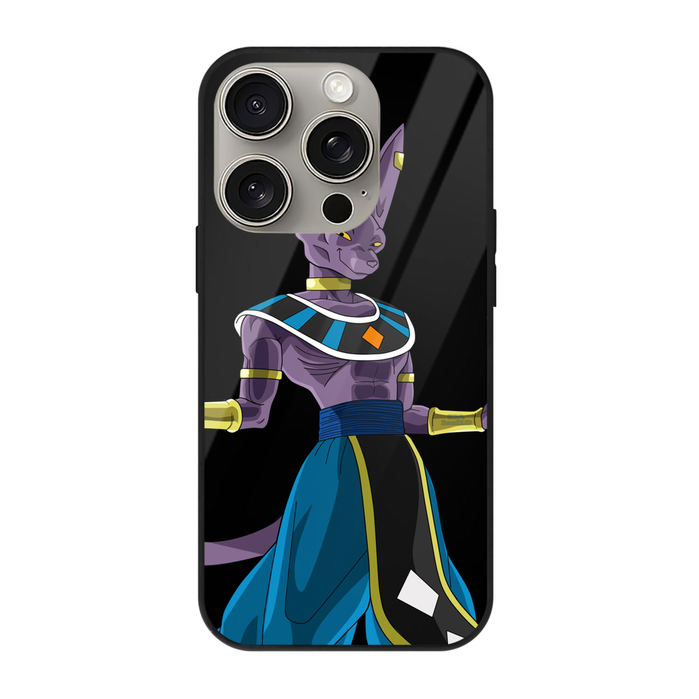 （画像用） ドラゴンボール ビルス 破壊神ビルス DRAGON BALL Beerus Birusu 【iPhone15Pro対応】スマホケース 耐衝撃＆黄変防止 背面ガラス