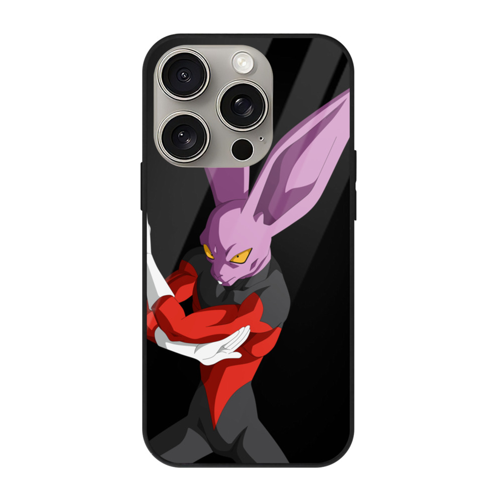 （画像用） ドラゴンボール ビルス 破壊神ビルス DRAGON BALL Beerus Birusu 【iPhone15Pro対応】スマホケース 耐衝撃＆黄変防止 背面ガラス