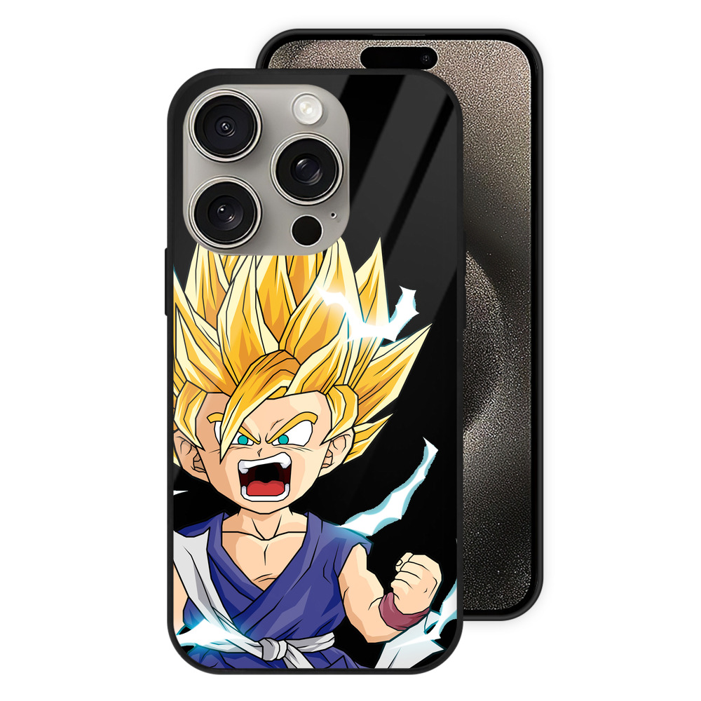 （画像用） ドラゴンボール 孫 悟飯（そんごはん）DRAGON BALL Son Gohan 【iPhone15Pro対応】スマホケース 耐衝撃＆黄変防止 背面ガラス