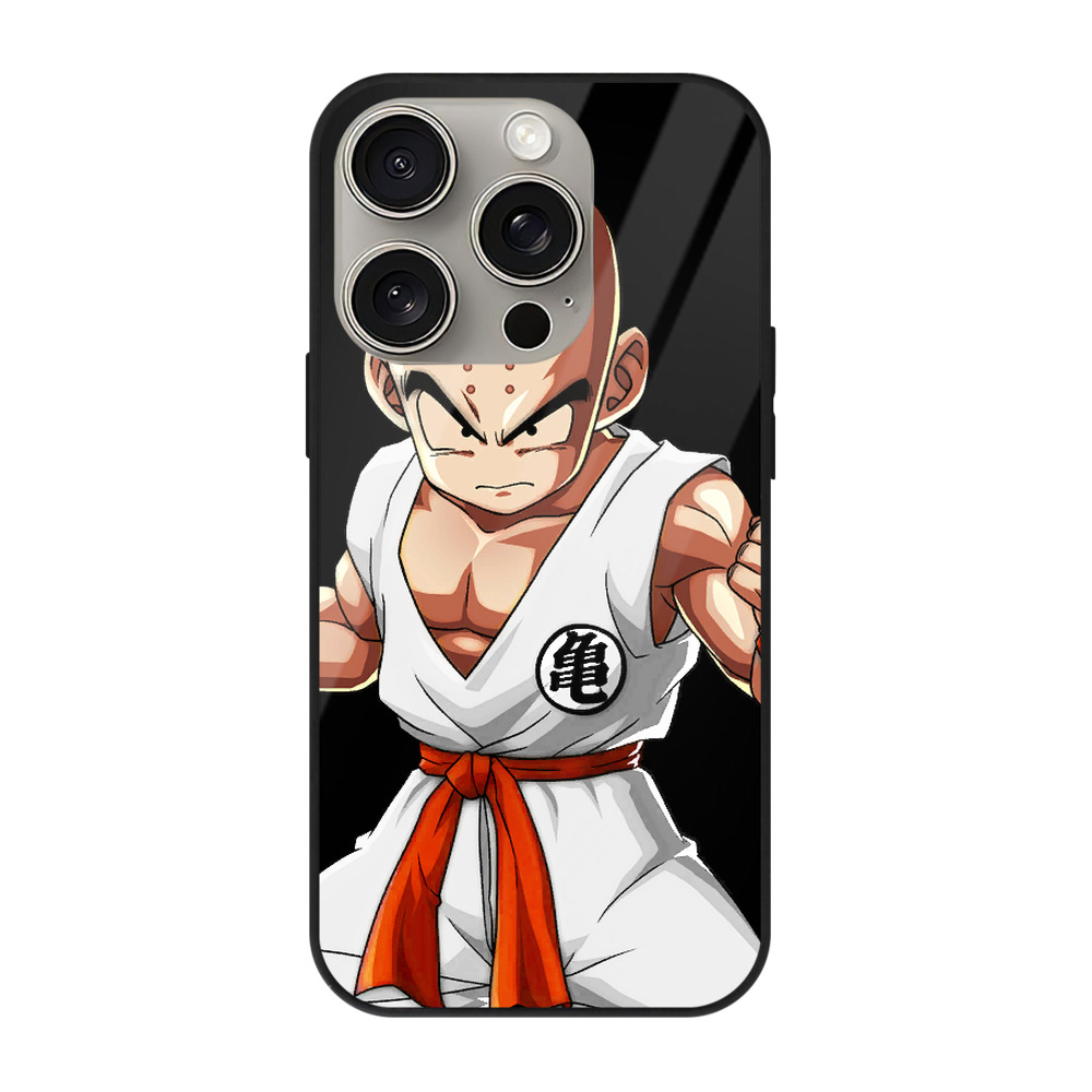 （画像用） ドラゴンボール クリリン DRAGON BALL krillin 【iPhone15Pro対応】スマホケース 耐衝撃＆黄変防止 背面ガラス
