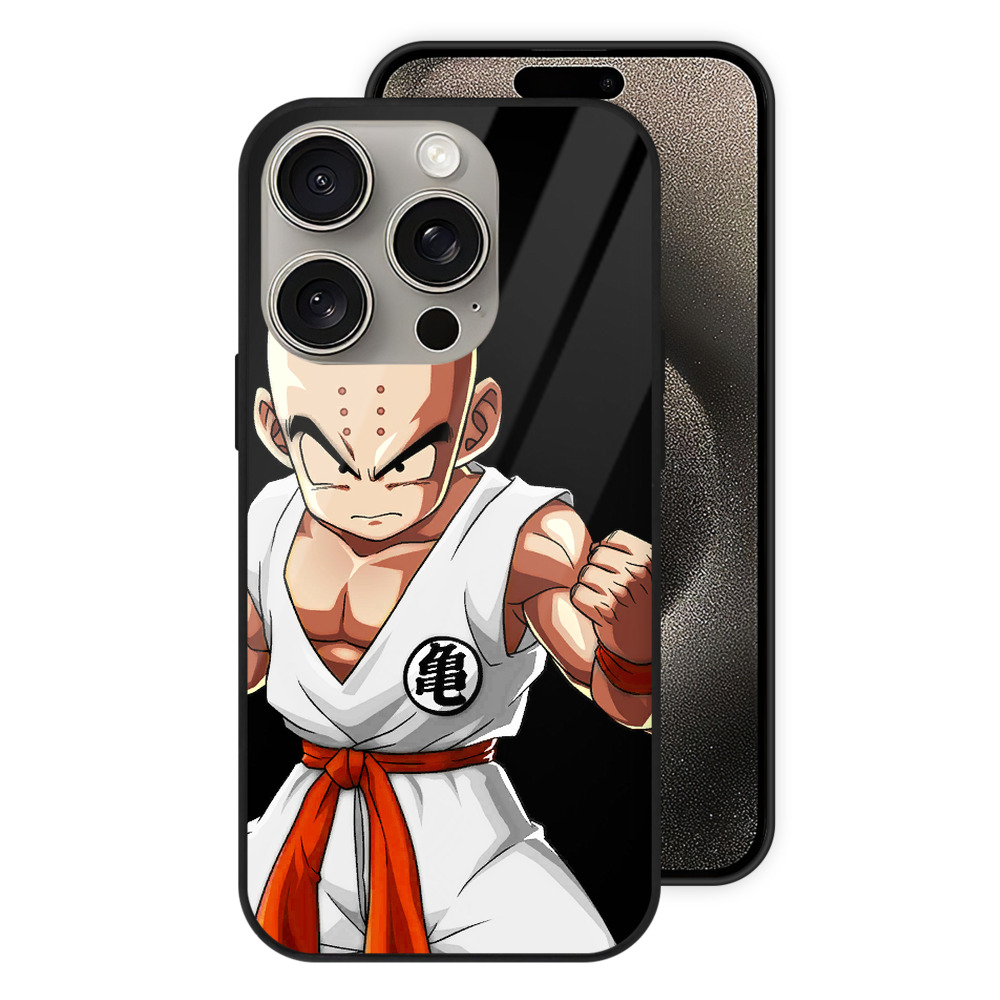 （画像用） ドラゴンボール クリリン DRAGON BALL krillin 【iPhone15Pro対応】スマホケース 耐衝撃＆黄変防止 背面ガラス