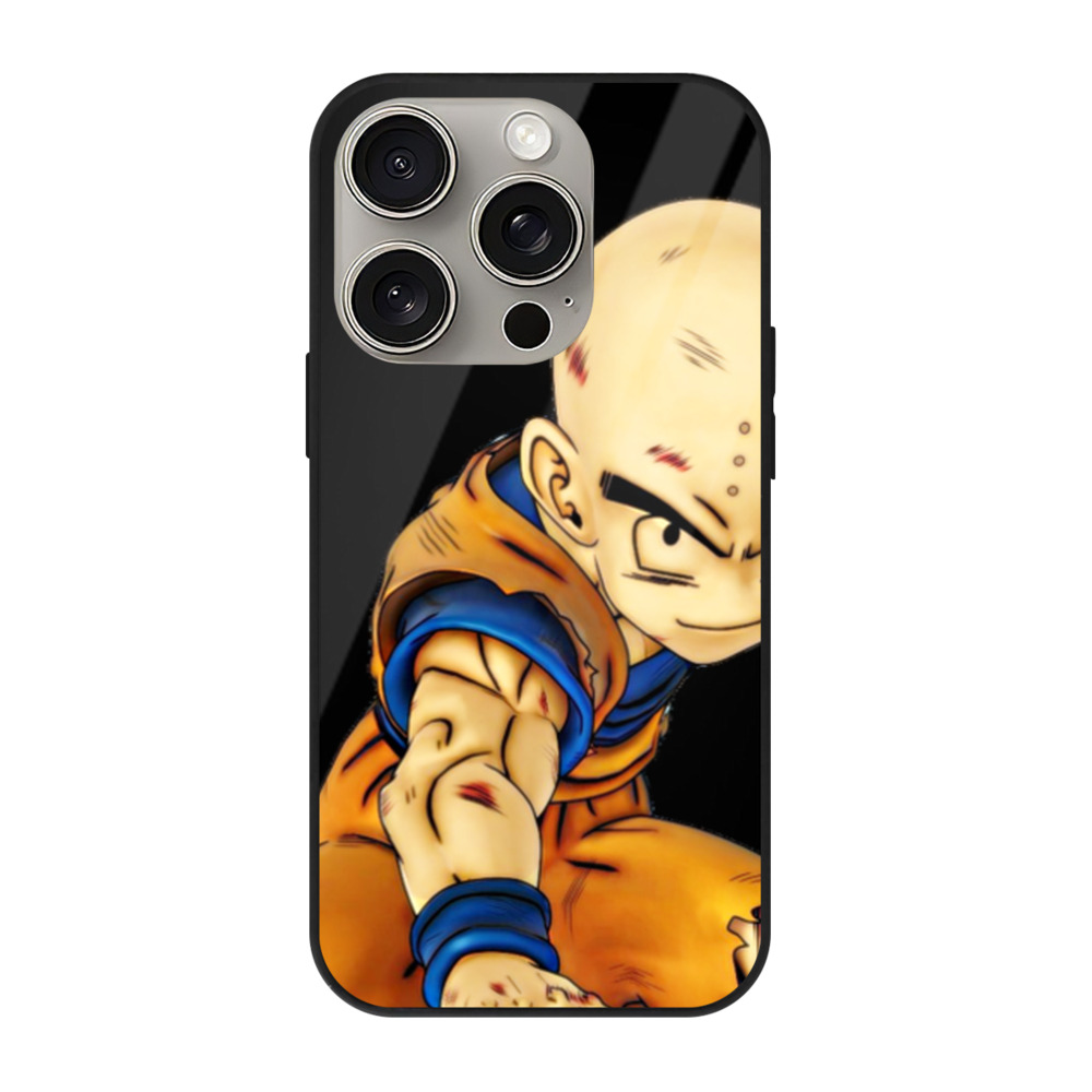 （画像用） ドラゴンボール クリリン DRAGON BALL krillin 【iPhone15Pro対応】スマホケース 耐衝撃＆黄変防止 背面ガラス