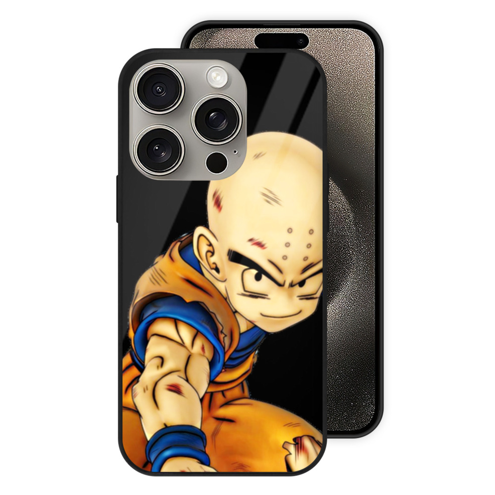 （画像用） ドラゴンボール クリリン DRAGON BALL krillin 【iPhone15Pro対応】スマホケース 耐衝撃＆黄変防止 背面ガラス
