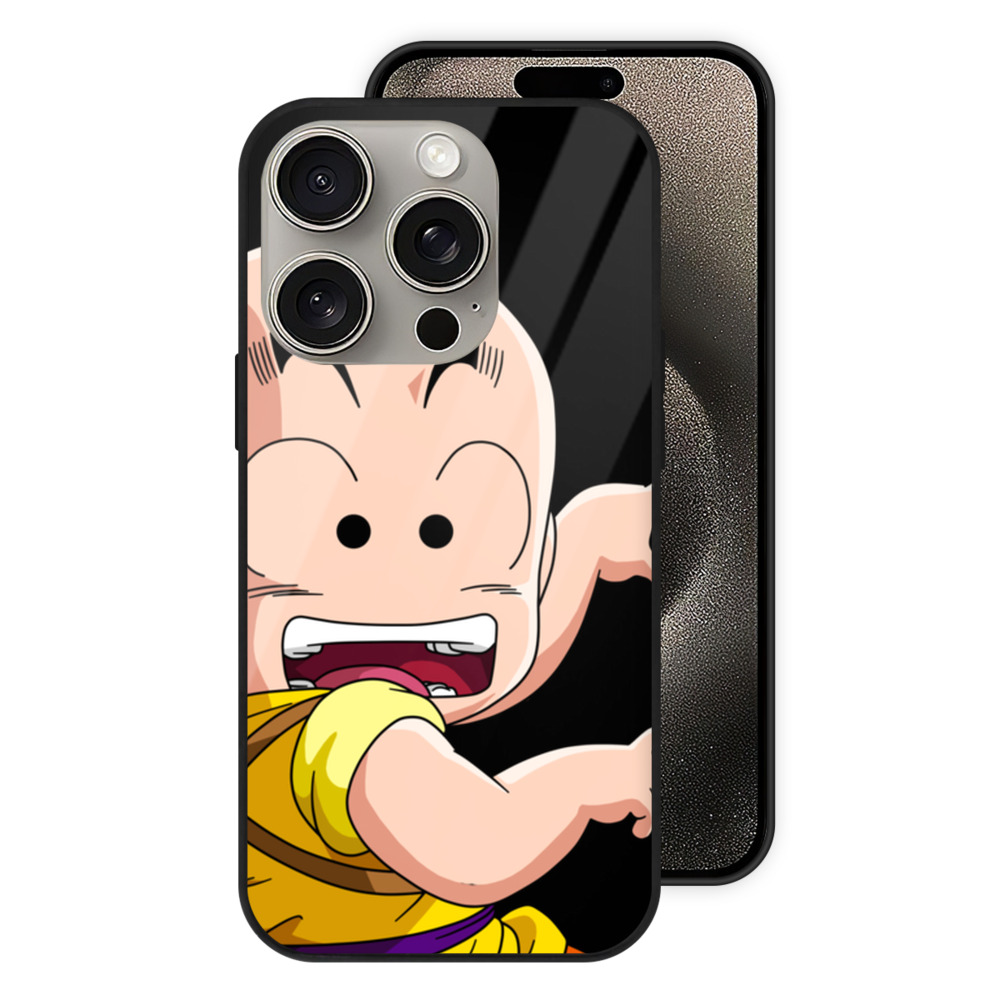（画像用） ドラゴンボール クリリン DRAGON BALL krillin 【iPhone15Pro対応】スマホケース 耐衝撃＆黄変防止 背面ガラス