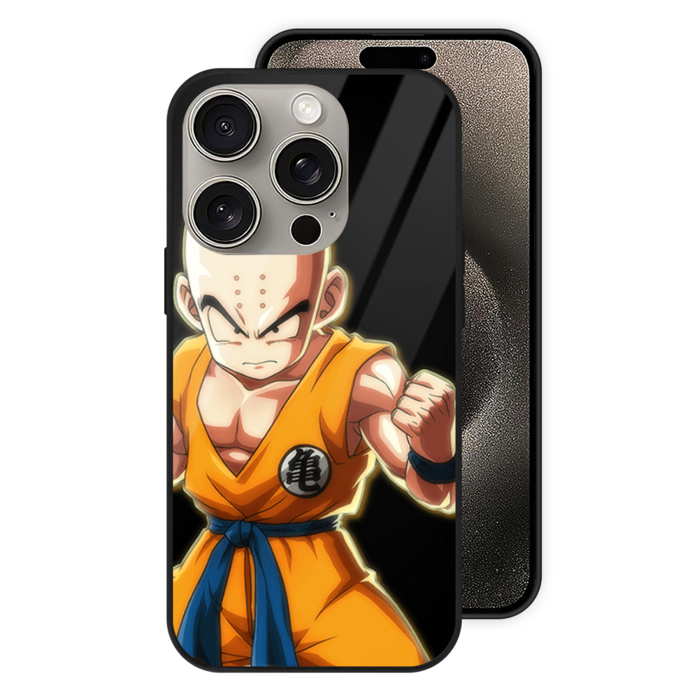 （画像用） ドラゴンボール クリリン DRAGON BALL krillin 【iPhone15Pro対応】スマホケース 耐衝撃＆黄変防止 背面ガラス