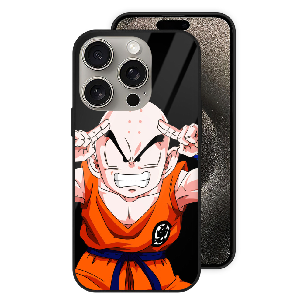 （画像用） ドラゴンボール クリリン DRAGON BALL krillin 【iPhone15Pro対応】スマホケース 耐衝撃＆黄変防止 背面ガラス