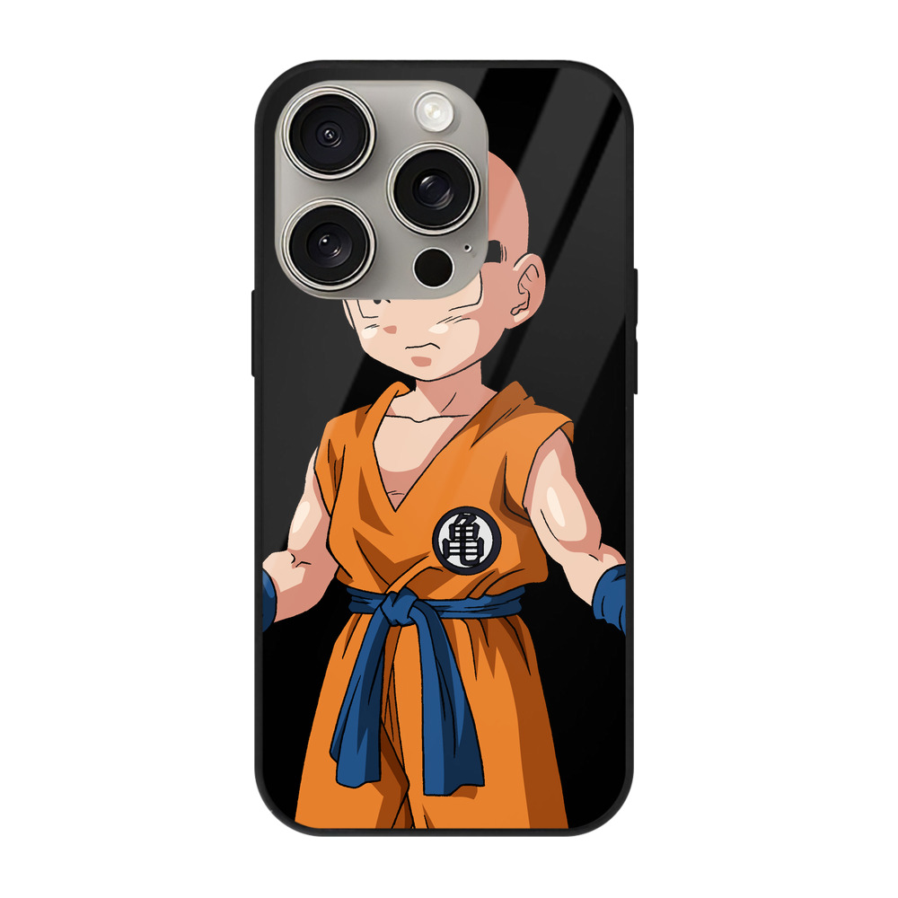 （画像用） ドラゴンボール クリリン DRAGON BALL krillin 【iPhone15Pro対応】スマホケース 耐衝撃＆黄変防止 背面ガラス
