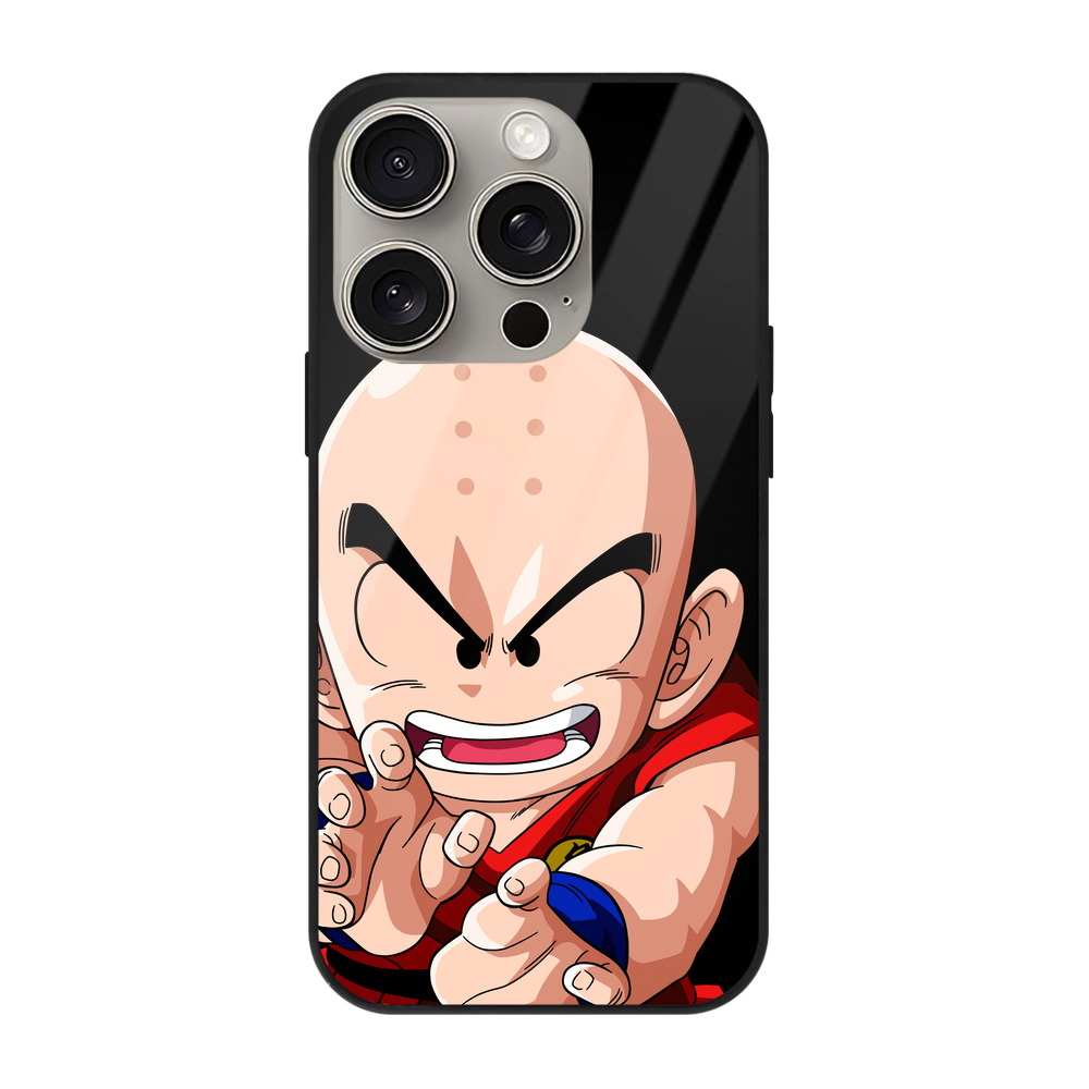 （画像用） ドラゴンボール クリリン DRAGON BALL krillin 【iPhone15Pro対応】スマホケース 耐衝撃＆黄変防止 背面ガラス