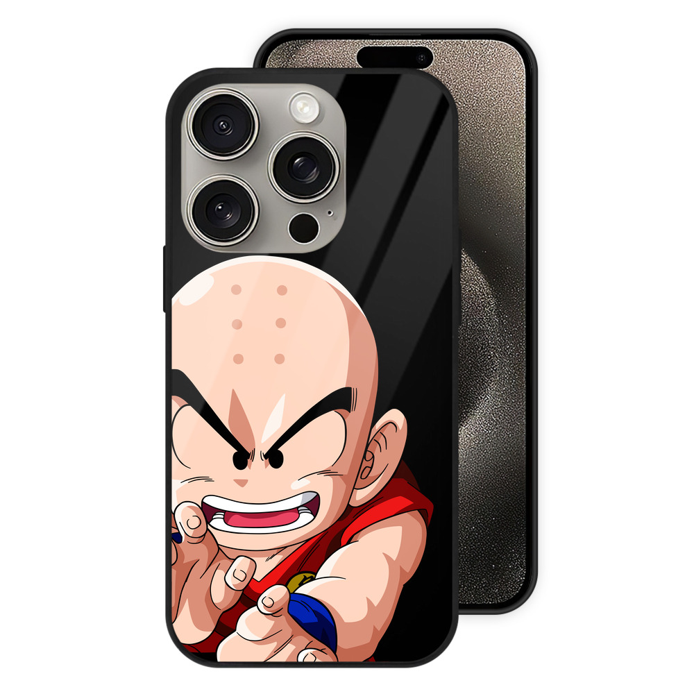 （画像用） ドラゴンボール クリリン DRAGON BALL krillin 【iPhone15Pro対応】スマホケース 耐衝撃＆黄変防止 背面ガラス