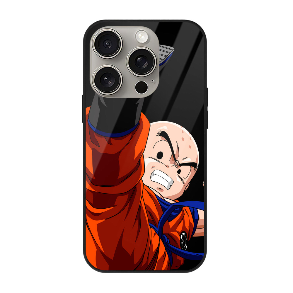 （画像用） ドラゴンボール クリリン DRAGON BALL krillin 【iPhone15Pro対応】スマホケース 耐衝撃＆黄変防止 背面ガラス