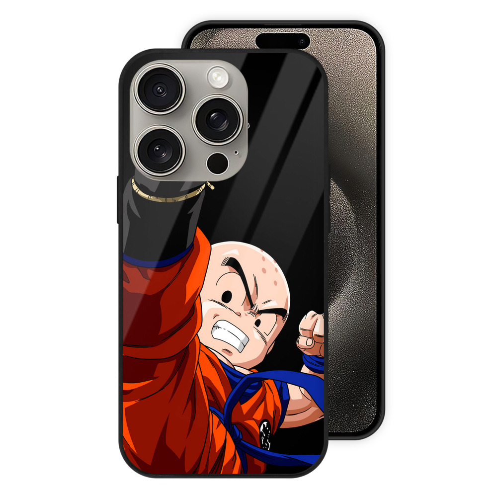 （画像用） ドラゴンボール クリリン DRAGON BALL krillin 【iPhone15Pro対応】スマホケース 耐衝撃＆黄変防止 背面ガラス
