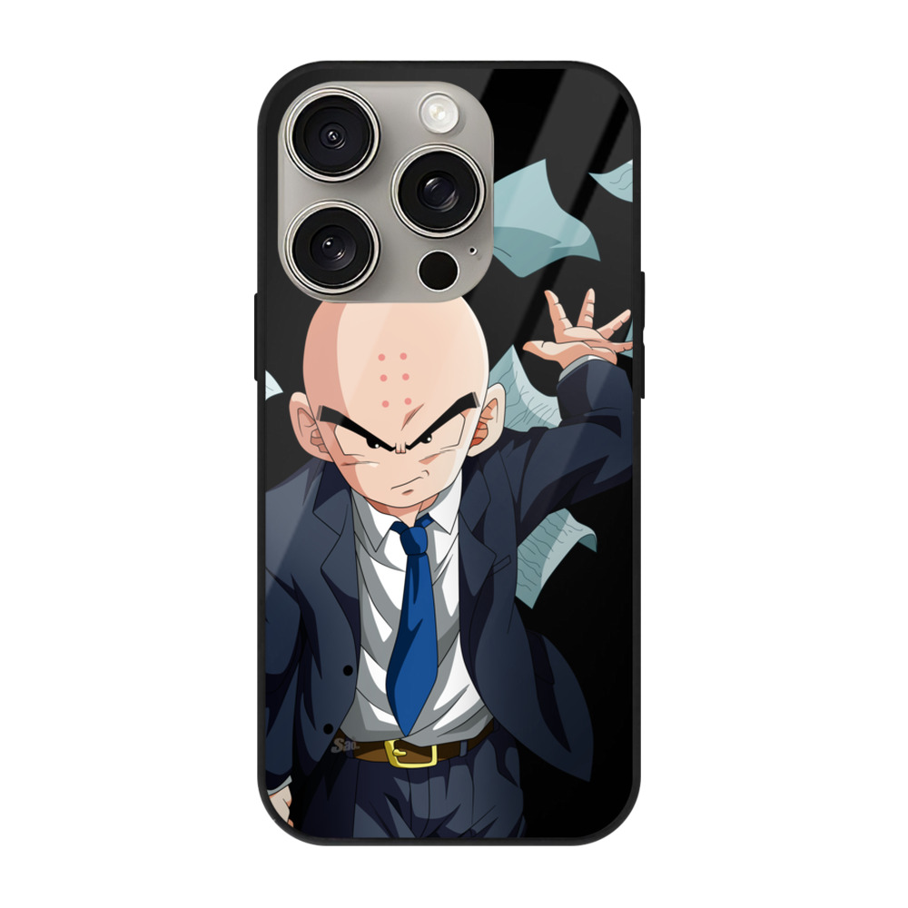 （画像用） ドラゴンボール クリリン DRAGON BALL krillin 【iPhone15Pro対応】スマホケース 耐衝撃＆黄変防止 背面ガラス