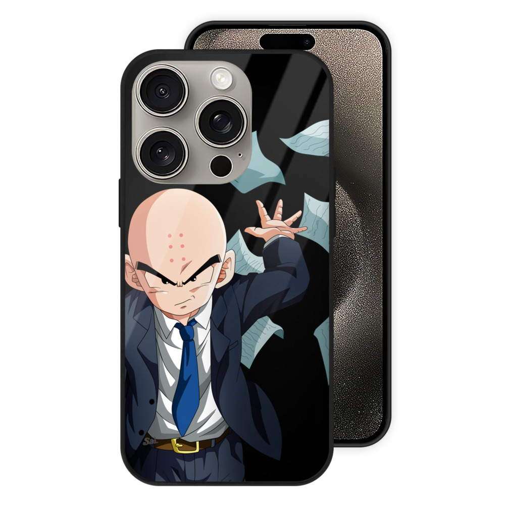 （画像用） ドラゴンボール クリリン DRAGON BALL krillin 【iPhone15Pro対応】スマホケース 耐衝撃＆黄変防止 背面ガラス