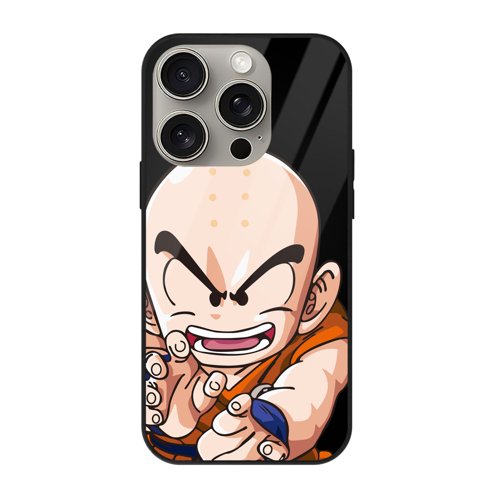 （画像用） ドラゴンボール クリリン DRAGON BALL krillin 【iPhone15Pro対応】スマホケース 耐衝撃＆黄変防止 背面ガラス