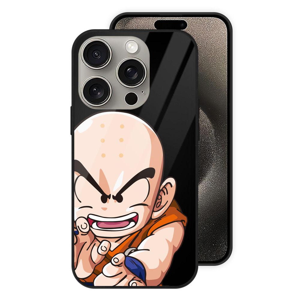 （画像用） ドラゴンボール クリリン DRAGON BALL krillin 【iPhone15Pro対応】スマホケース 耐衝撃＆黄変防止 背面ガラス