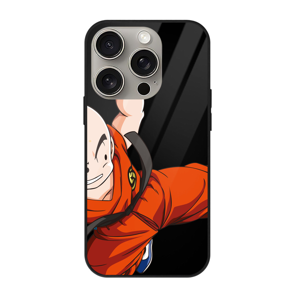 （画像用） ドラゴンボール クリリン DRAGON BALL krillin 【iPhone15Pro対応】スマホケース 耐衝撃＆黄変防止 背面ガラス