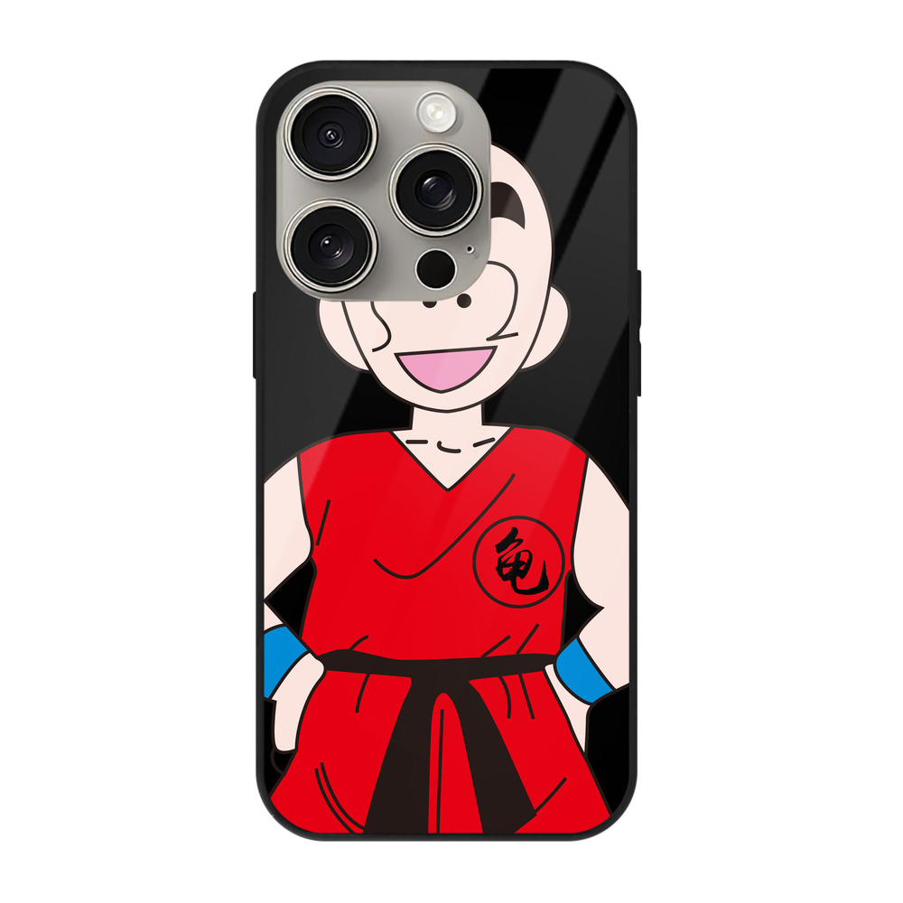 （画像用） ドラゴンボール クリリン DRAGON BALL krillin 【iPhone15Pro対応】スマホケース 耐衝撃＆黄変防止 背面ガラス