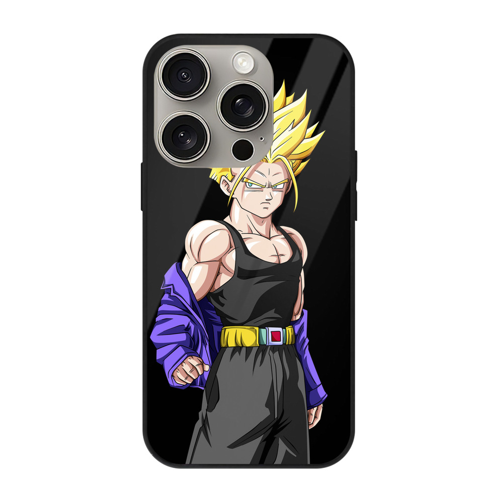 （画像用） ドラゴンボール トランクス（Torankusu）DRAGON BALL Trunks 【iPhone15Pro対応】スマホケース 耐衝撃＆黄変防止 背面ガラス