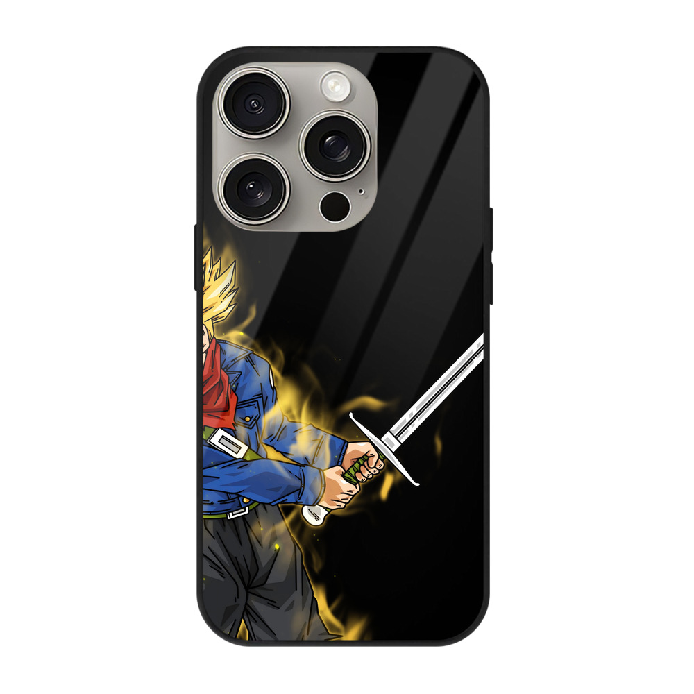 （画像用） ドラゴンボール トランクス（Torankusu）DRAGON BALL Trunks 【iPhone15Pro対応】スマホケース 耐衝撃＆黄変防止 背面ガラス