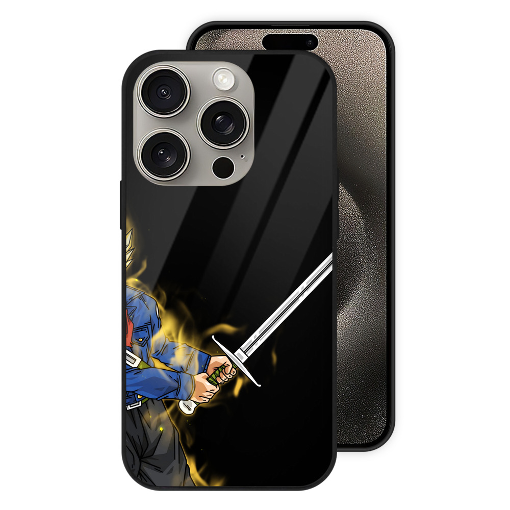 （画像用） ドラゴンボール トランクス（Torankusu）DRAGON BALL Trunks 【iPhone15Pro対応】スマホケース 耐衝撃＆黄変防止 背面ガラス