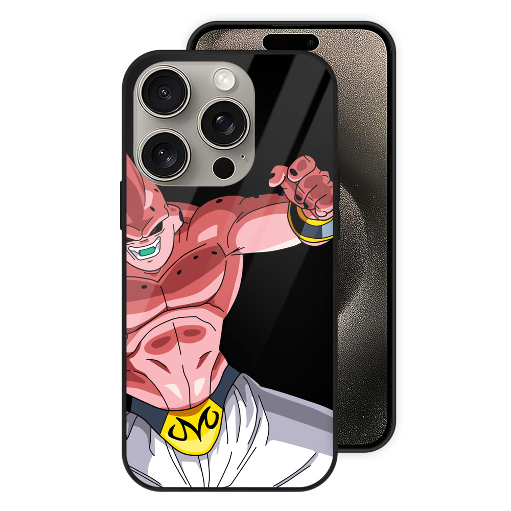 （画像用） ドラゴンボール 魔人ブウ DRAGON BALL Majin Buu 【iPhone15Pro対応】スマホケース 耐衝撃＆黄変防止 背面ガラス