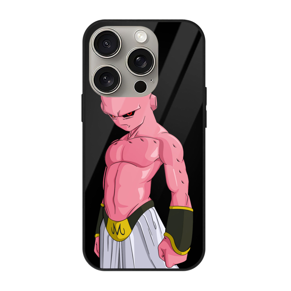 （画像用） ドラゴンボール 魔人ブウ DRAGON BALL Majin Buu 【iPhone15Pro対応】スマホケース 耐衝撃＆黄変防止 背面ガラス