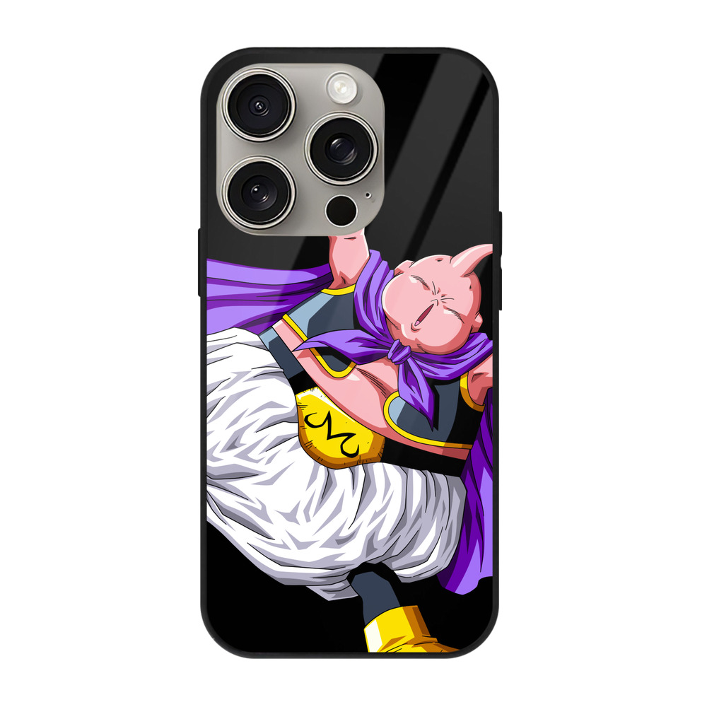 （画像用） ドラゴンボール 魔人ブウ DRAGON BALL Majin Buu 【iPhone15Pro対応】スマホケース 耐衝撃＆黄変防止 背面ガラス