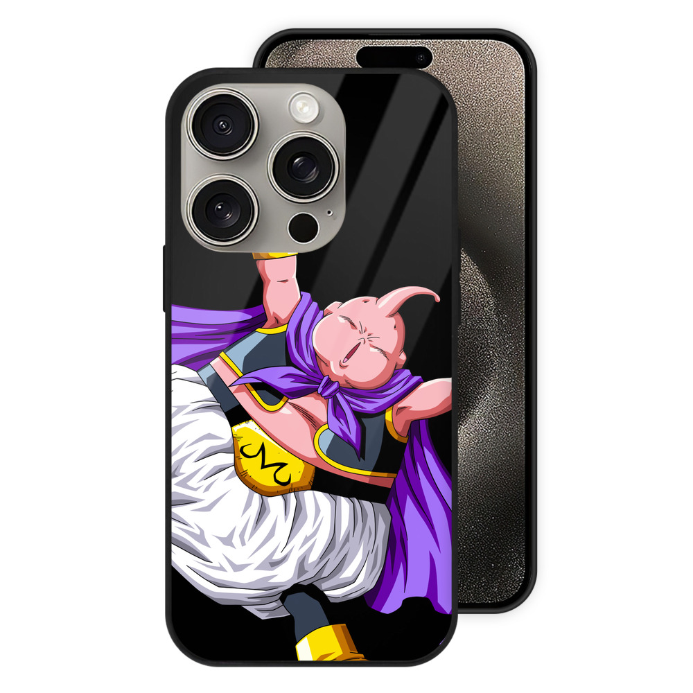 （画像用） ドラゴンボール 魔人ブウ DRAGON BALL Majin Buu 【iPhone15Pro対応】スマホケース 耐衝撃＆黄変防止 背面ガラス