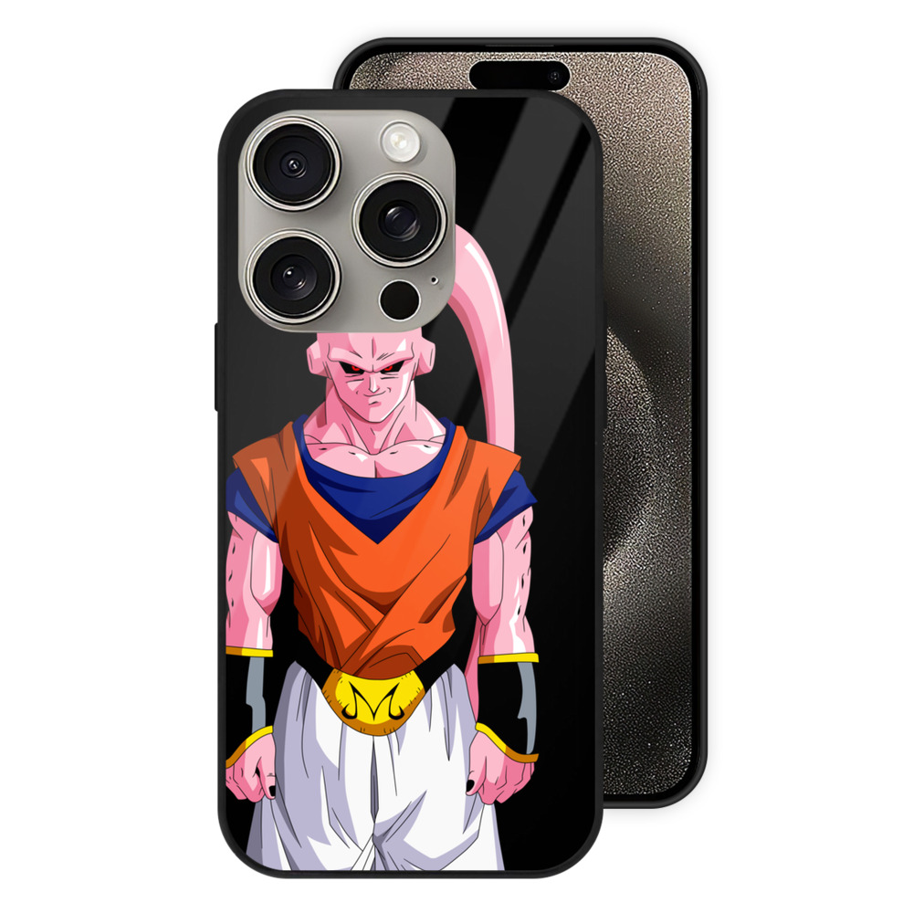 （画像用） ドラゴンボール 魔人ブウ DRAGON BALL Majin Buu 【iPhone15Pro対応】スマホケース 耐衝撃＆黄変防止 背面ガラス