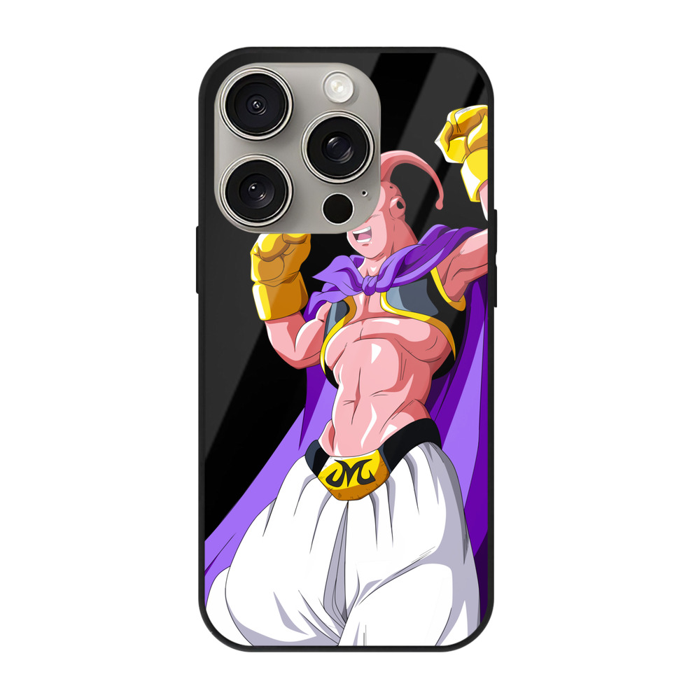 （画像用） ドラゴンボール 魔人ブウ DRAGON BALL Majin Buu 【iPhone15Pro対応】スマホケース 耐衝撃＆黄変防止 背面ガラス
